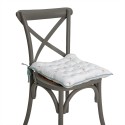 Clayre & Eef Chair Cushion Foam 40x40 cm White Green Cotton Square Flowers