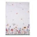 Clayre & Eef Tea Towel  50x70 cm White Green Cotton Rectangle Flowers