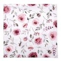 Clayre & Eef Kissenbezug 40x40 cm Weiß Rosa Baumwolle Quadrat Rosen