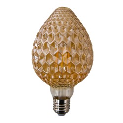 Clayre & Eef LED Lamp LP104 9 cm E27/4W Beige Glass