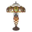 LumiLamp Table Lamp Tiffany Ø 40x61 cm  Beige Brown Plastic Glass