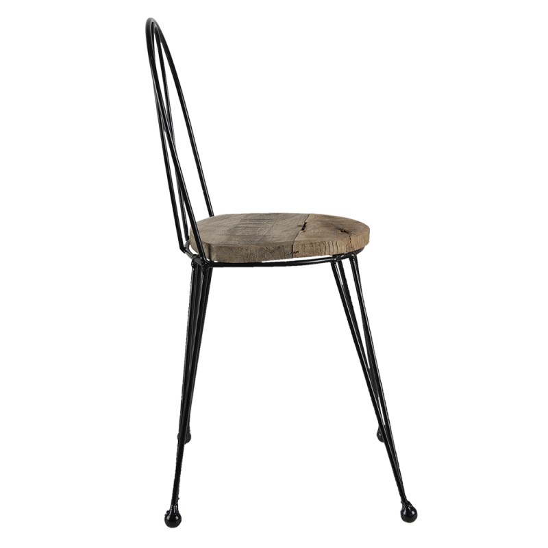 Clayre & Eef Pflanzentischchen Stuhl 23x22x45 cm Braun Holz Eisen