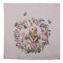 Clayre & Eef Housse de coussin 40x40 cm Beige Rose Coton Carré Fleurs de lapin