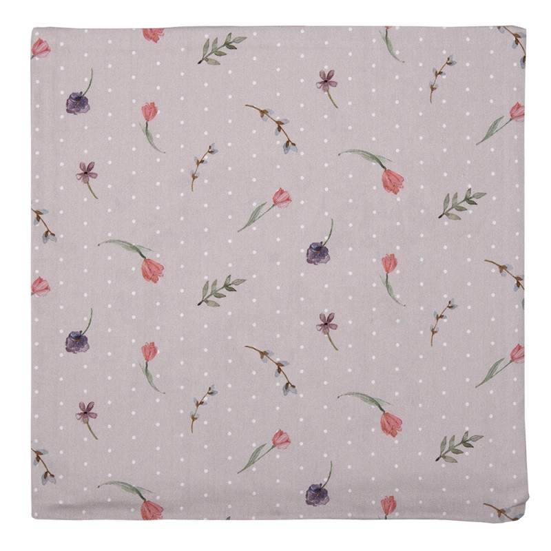 Clayre & Eef Federa per cuscino 40x40 cm Beige Rosa  Cotone Quadrato Fiori di coniglio