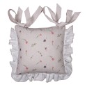 Clayre & Eef Housse de coussin pour coussin de chaise 40x40 cm Beige Rose Coton Carré Fleurs de lapin