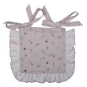 Clayre & Eef Chair Cushion Cover 40x40 cm Beige Pink Cotton Square Rabbit Flowers