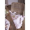 Clayre & Eef Housse de coussin pour coussin de chaise 40x40 cm Beige Rose Coton Carré Fleurs de lapin