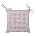Clayre & Eef Chair Cushion Foam 40x40x4 cm Beige Pink Cotton Square Flowers