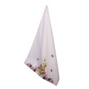 Clayre & Eef Torchon 50x70 cm Blanc Rose Coton Rectangle Fleurs de lapin