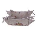 Clayre & Eef Brotkorb 35x35x8 cm Beige Rosa Baumwolle Kaninchen Blumen