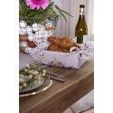 Clayre & Eef Bread Basket 35x35x8 cm Beige Pink Cotton Rabbit Flowers