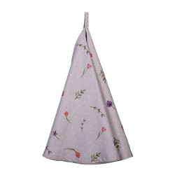 Clayre & Eef Tea Towel HBU48 Ø 80 cm Beige Pink Cotton Round Flowers
