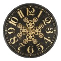 Clayre & Eef Wall Clock Ø 60 cm Black Gold colored MDF Iron Round