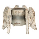 Clayre & Eef Candle holder Wings 21x19x15 cm Grey Beige Wood Round