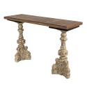 Clayre & Eef Table d'appoint 120x40x77 cm Couleur or Marron Bois Rectangle