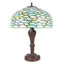 LumiLamp Lampe de table Tiffany Ø 41x60 cm  Turquoise Plastique Verre