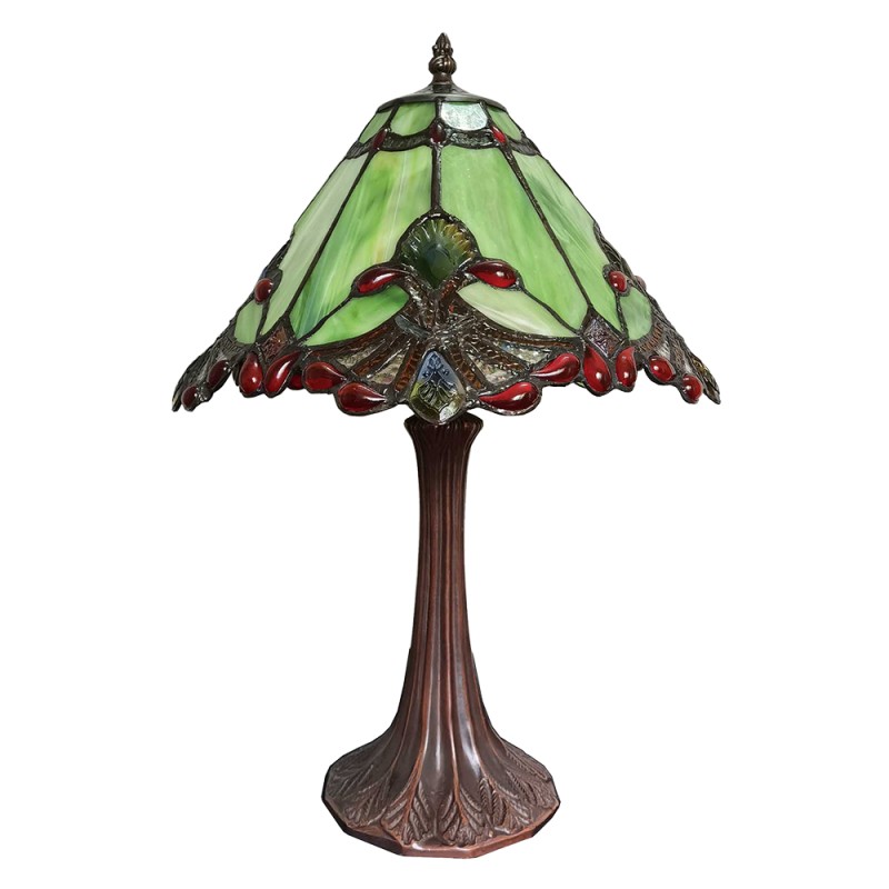 LumiLamp Lampada da tavolo Tiffany Ø 31x49 cm  Verde Rosso Vetro Plastica