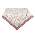 Clayre & Eef Tablecloth 150x250 cm Red White Cotton Rectangle Roses