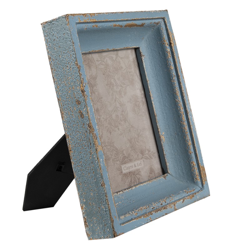 Clayre & Eef Photo Frame 13x17 cm Blue Wood Rectangle