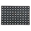 Clayre & Eef Door Mat 60x40 cm Black Rubber Rectangle Hearts