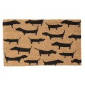 Clayre & Eef Door Mat 75x45 cm Brown Black PVS Coconut Fiber Rectangle Dogs
