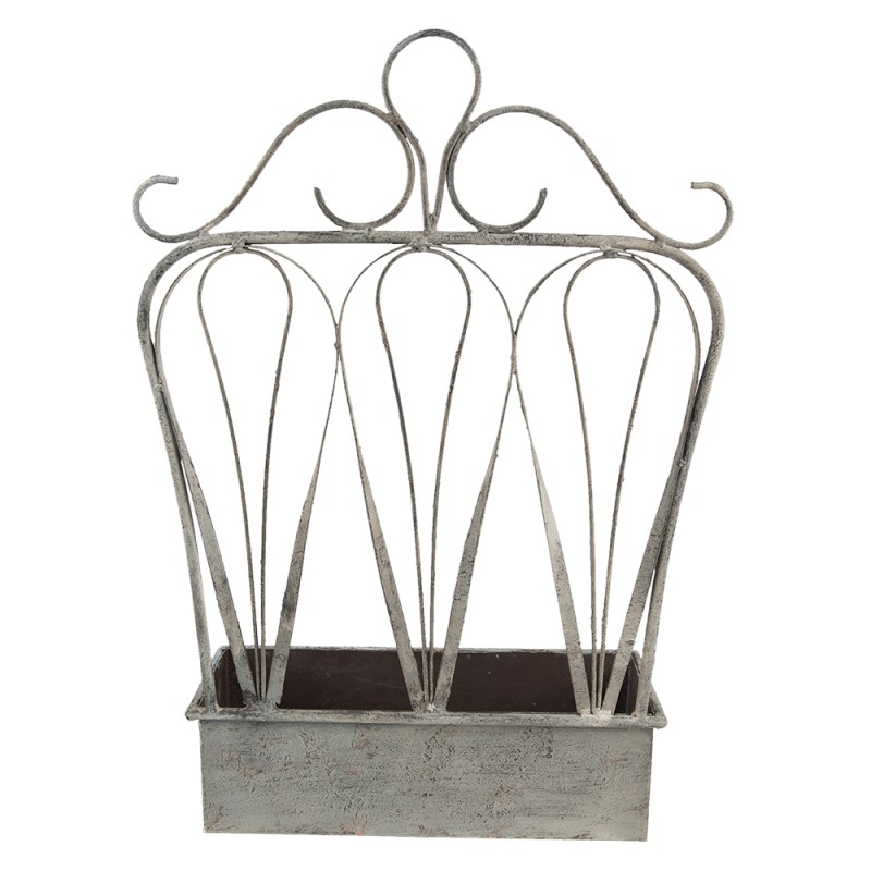 Clayre & Eef Plant Holder Grey Iron Rectangle