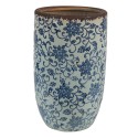 Clayre & Eef Vase Ø 16x25 cm Bleu Marron Céramique Rond