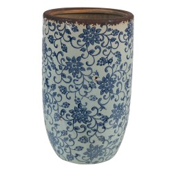 Clayre & Eef Vase Ø 16x25 cm Blue Brown Ceramic