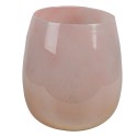 Clayre & Eef Wind Light Ø 14x16 cm Pink Glass Round