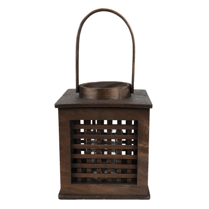 Clayre & Eef Wind Light 17x17x20 cm Brown Bamboo Square