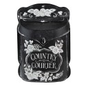 Clayre & Eef Mailbox 26x10x35 cm Black Iron Flowers Country courier