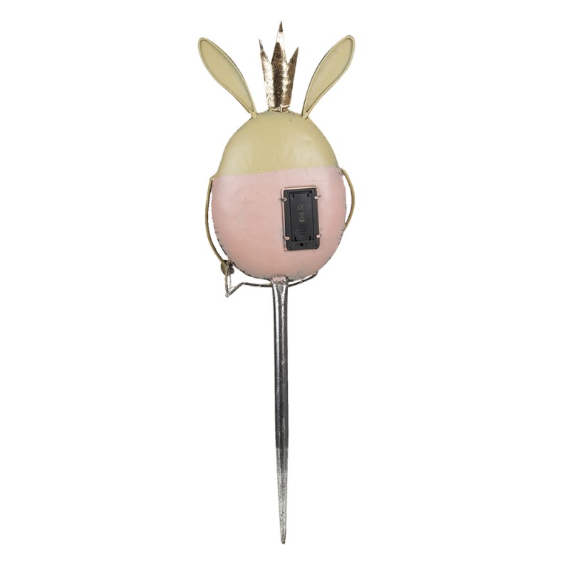 Clayre & Eef Garden Stake Rabbit 17x8x59 cm Pink Beige Metal