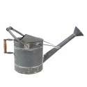 Clayre & Eef Decorative Watering Can 53x20x24 cm Grey White Metal Flowers Welcome