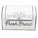 Clayre & Eef Boîte de rangement 30x20x20 cm Blanc Marron Métal Fleurs Fresh Bread