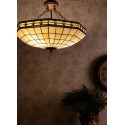 LumiLamp Lampe de plafond Tiffany Ø 57x125cm Beige Plastique Verre