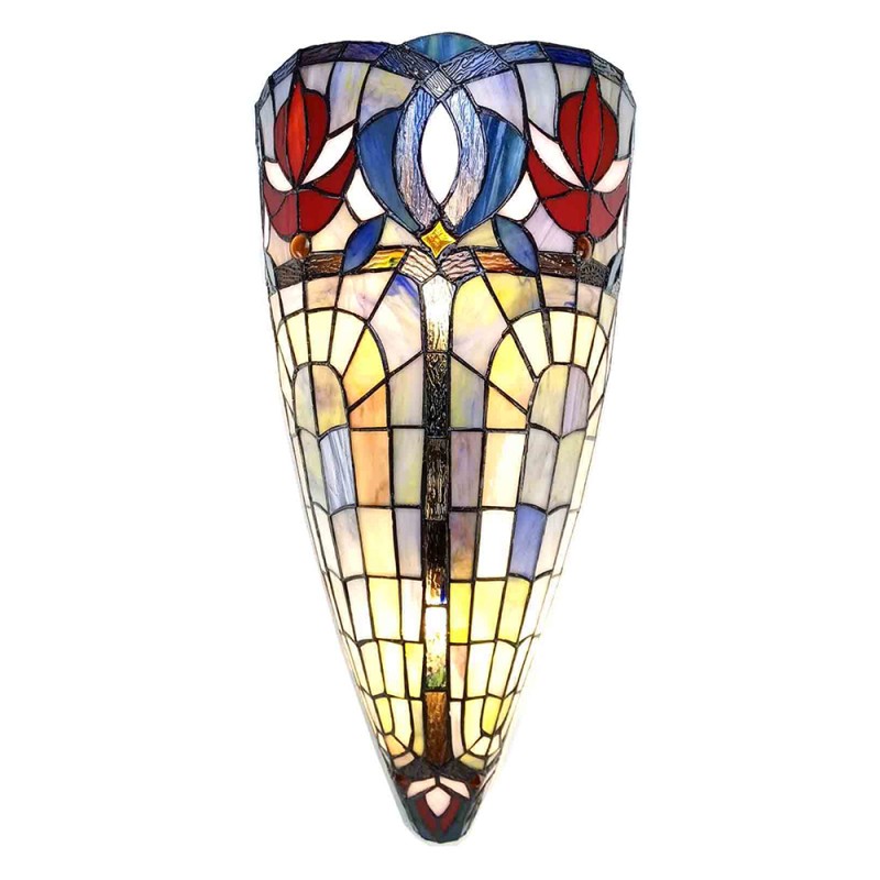 LumiLamp Lampada da parete Tiffany 26x15x52 cm  Blu Vetro