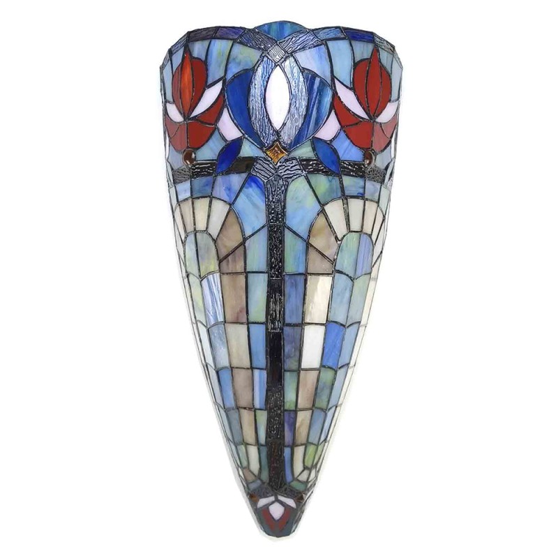 LumiLamp Wandlamp Tiffany  26x15x52 cm  Blauw Glas
