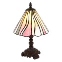 LumiLamp Lampe de table Tiffany Ø 20x34 cm  Rose Beige Verre Plastique