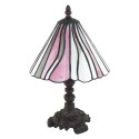 LumiLamp Table Lamp Tiffany Ø 20x34 cm  Pink Beige Glass Plastic