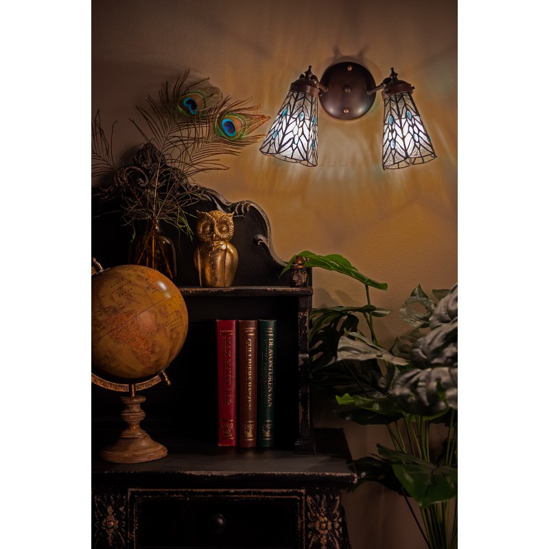 LumiLamp Lampada da parete Tiffany 30x23x23 cm  Trasparente Vetro Metallo Rotondo
