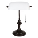 LumiLamp Lampe de table 26x16x38 cm Blanc Métal Verre