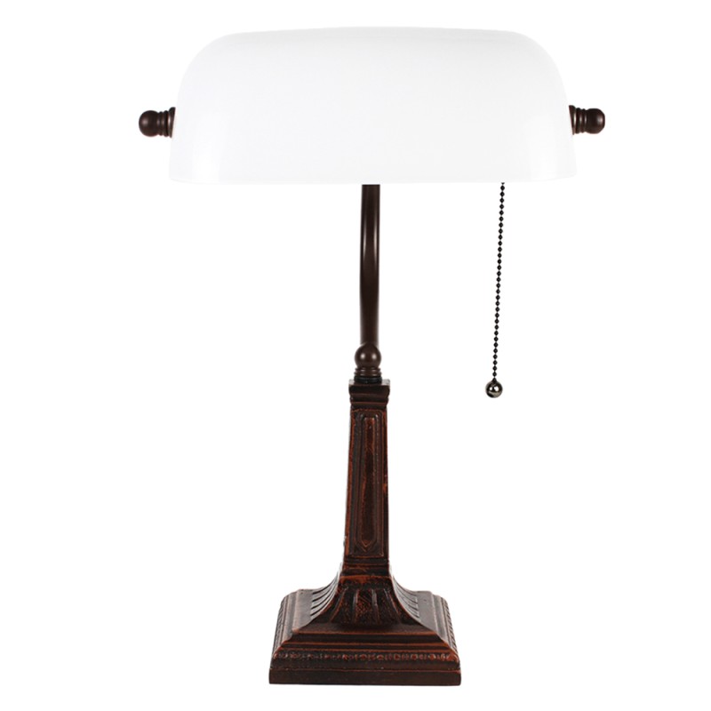 LumiLamp Lampe de table 26x23x42 cm Blanc Métal Verre