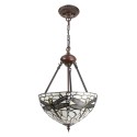 LumiLamp Hanglamp Tiffany  Ø 31x126 cm  Wit Metaal Glas Libelle