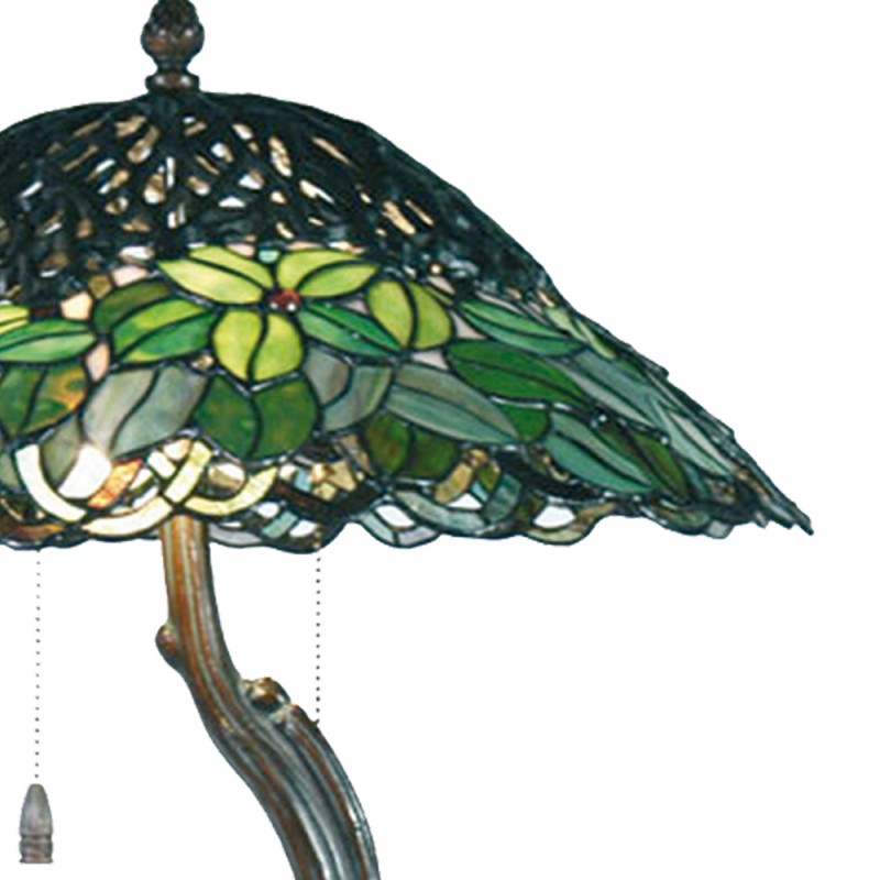 LumiLamp Lampada da tavolo Tiffany Ø 47x58 cm  Verde Vetro