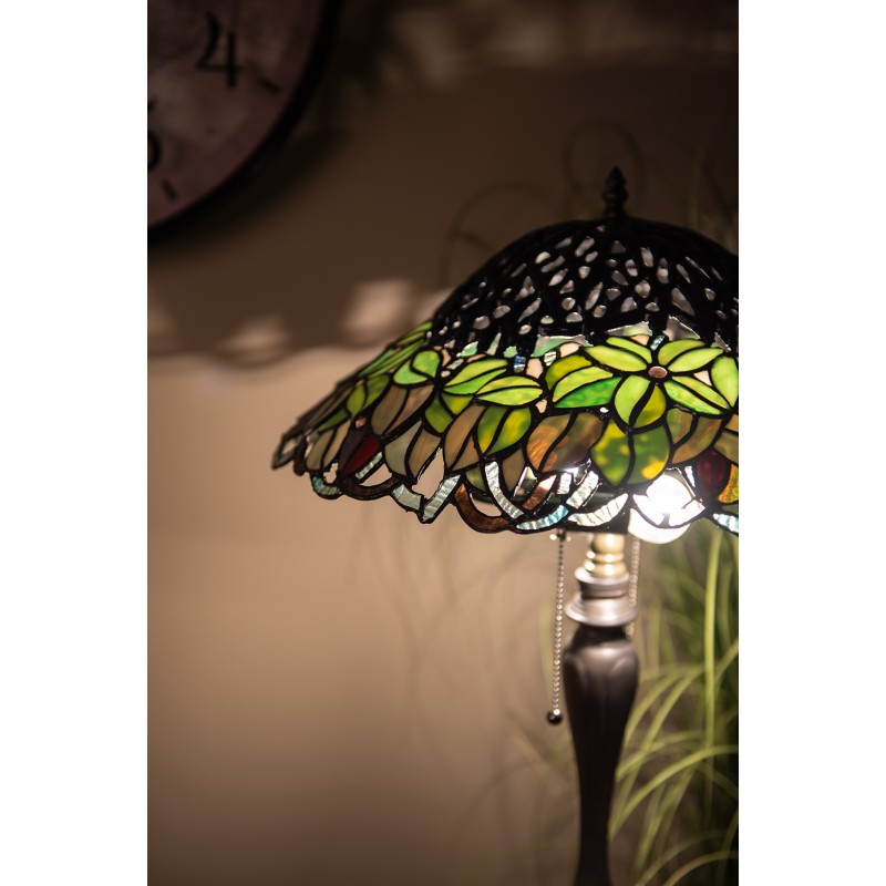 2LumiLamp Lampe de table Tiffany Ø 47*58 cm E27/max 2*60W Vert
