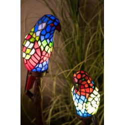 LumiLamp Lampe de table Tiffany 5LL-6017 50*24*63 cm Multicouleur Vitrail Perroquet Lampes Tiffany veilleuse