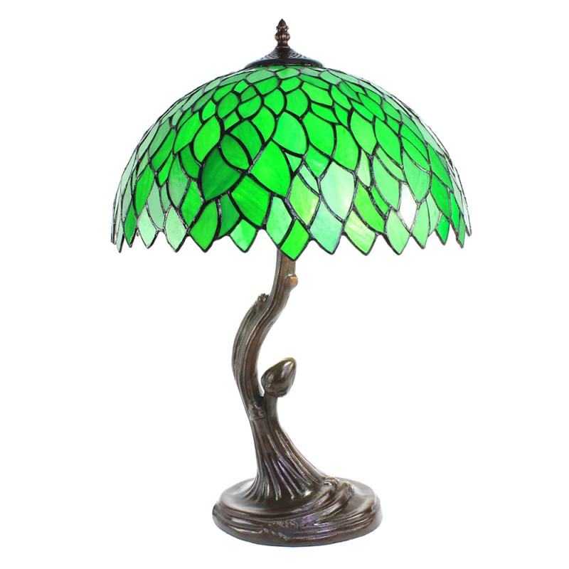 LumiLamp Lampada da tavolo Tiffany Ø 41x57 cm  Verde Vetro