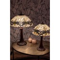 LumiLamp Lampe de table Tiffany Ø 41x59 cm  Blanc Noir Métal Verre Libellule