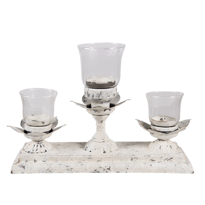 Clayre & Eef Candle holder 36x12x25 cm Grey Iron