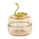 Clayre & Eef Glass Jar Ø 9x12 cm Orange Glass Round Swan